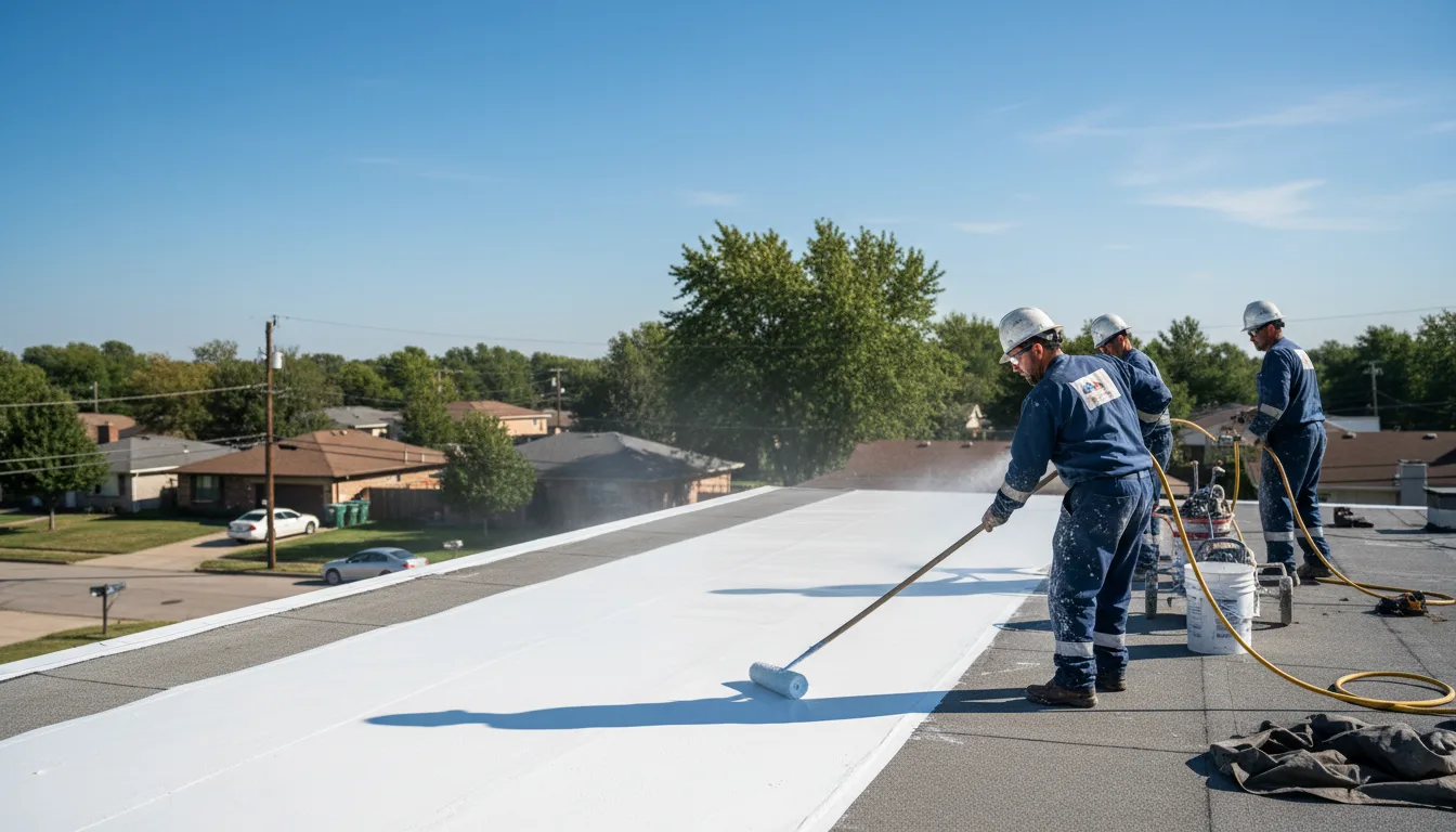 Commercial roof coating in De Leon, TX near me